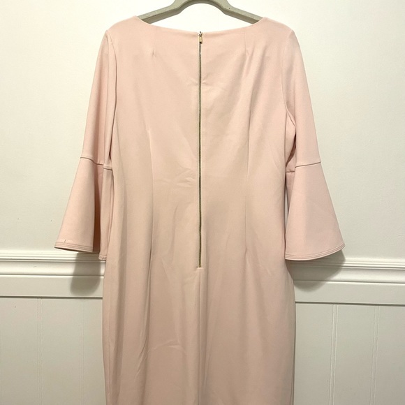 Calvin Klein Pale Pink Bell Sleeve Dress, Size 14 NWOT - Picture 5 of 5